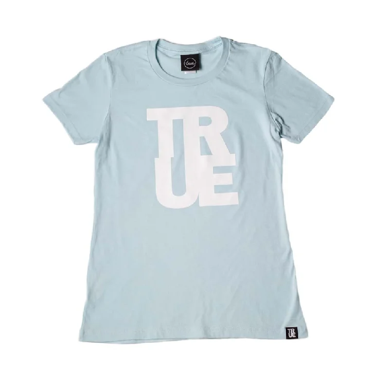 True Womens Logo T-Shirt Light Blue/White