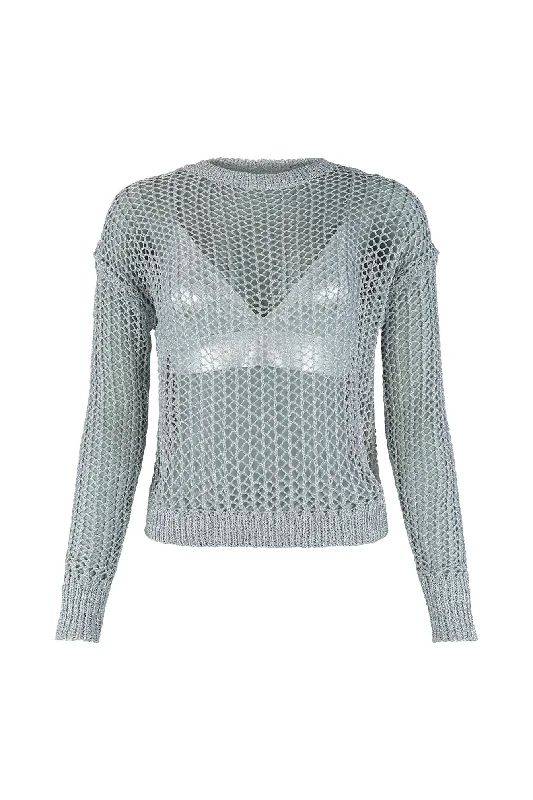 Lights Out Metallic Net Top