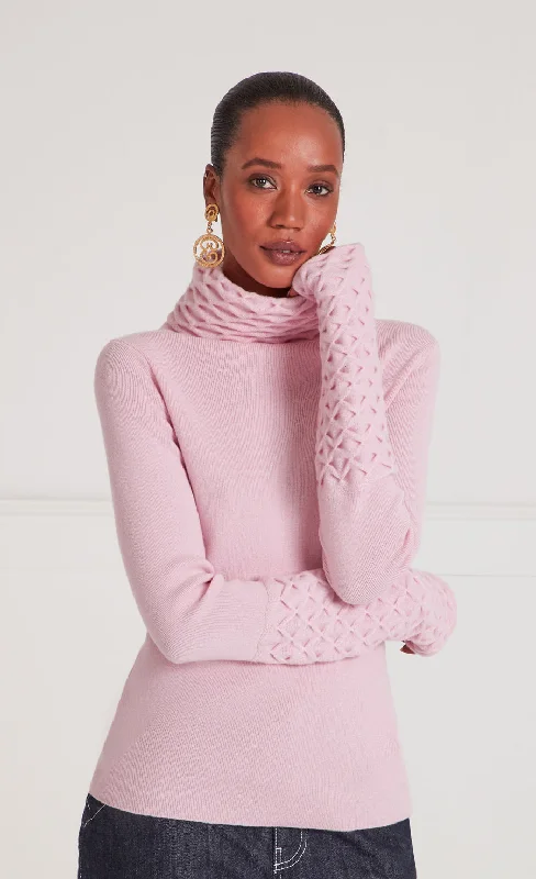 Honeycomb Knit Jumper - Pale Rose