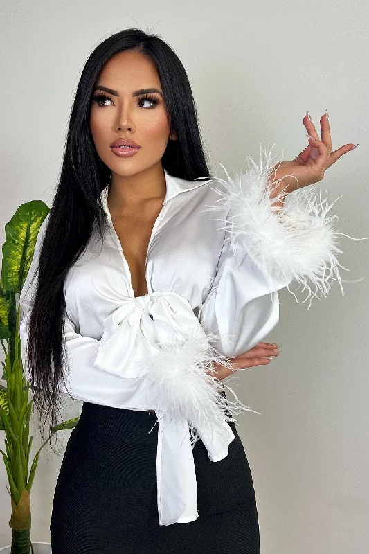 Saint Satin Feather Top