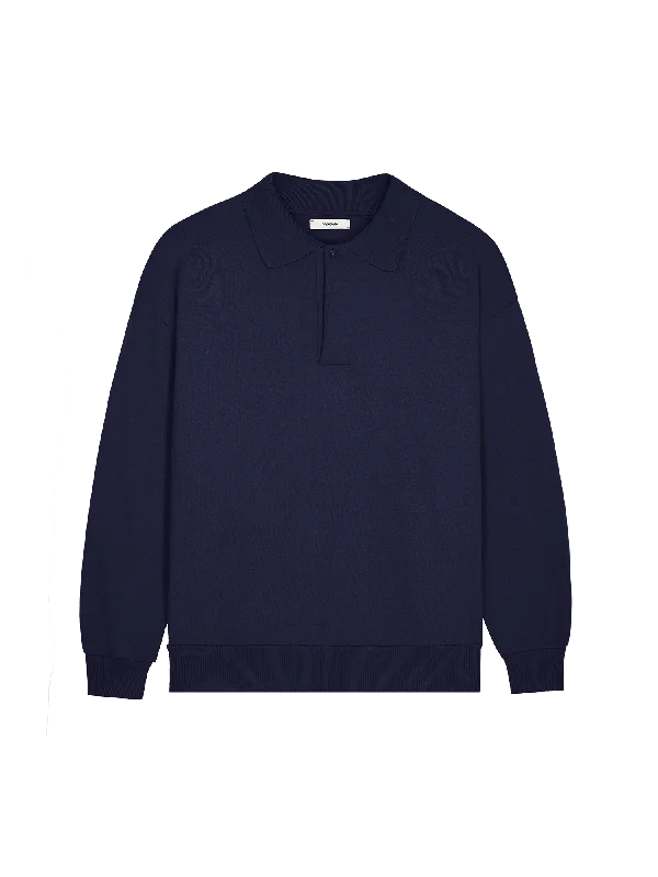 Womens DNA Heavyweight Polo Sweatshirt—navy