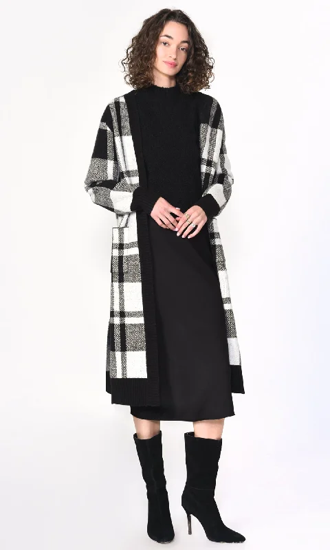 Rami Cozy Check Longline Cardigan