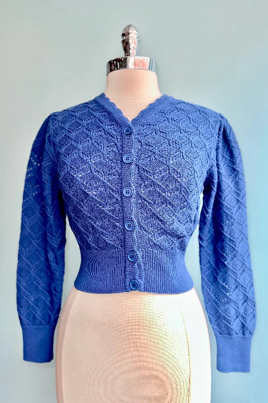 Blue Basket Knitted Leah Cardigan by Palava