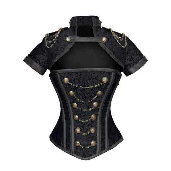 Kalisha Black Steampunk Overbust Jacket Corset