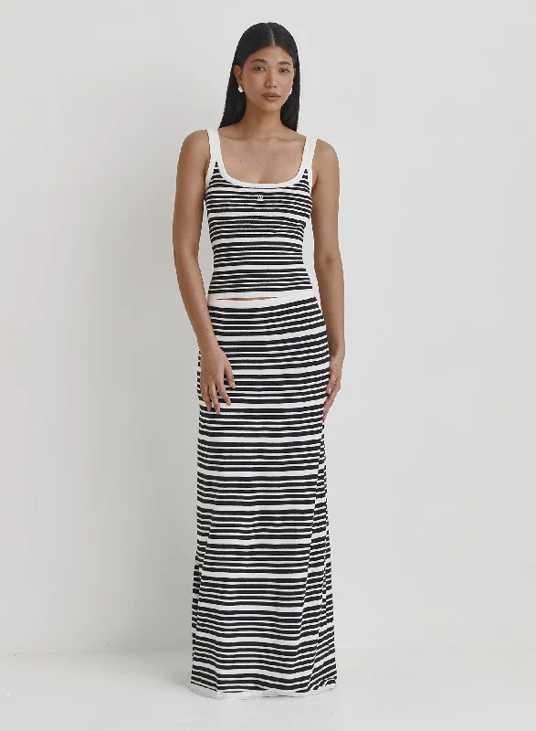 Multi Stripe Maxi Skirt- Eva