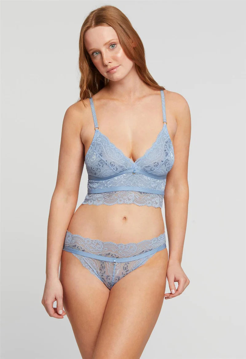 Fleurt In Love Longline Bralette & Brazilian Panty Set