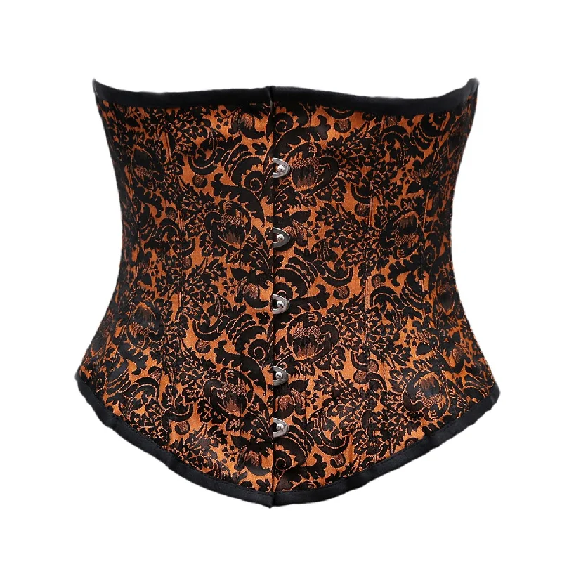 Lassal Orange Black Brocade Underbust Corset