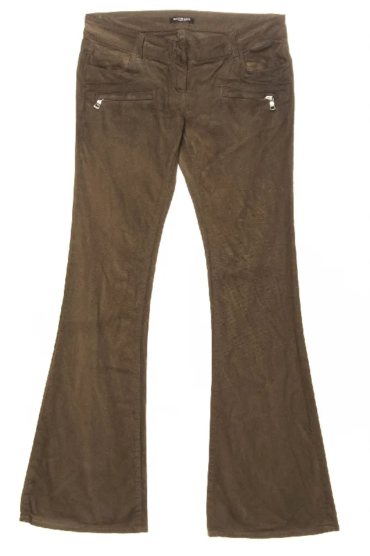 Balmain - Brown Bellbottom Pants - FR 40