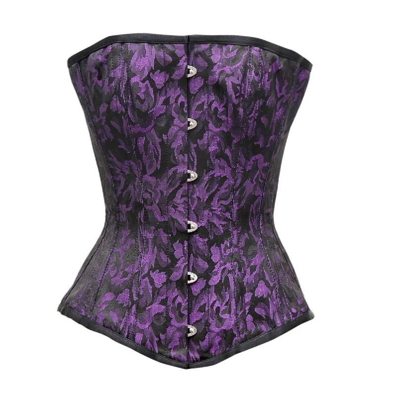 Agaasi Purple Black Brocade Overbust Corset