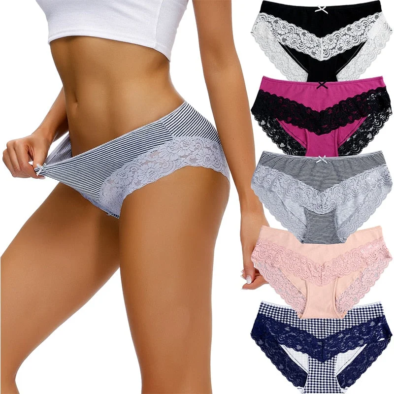 5 Pcs/ Charming Cotton Bikini Panties