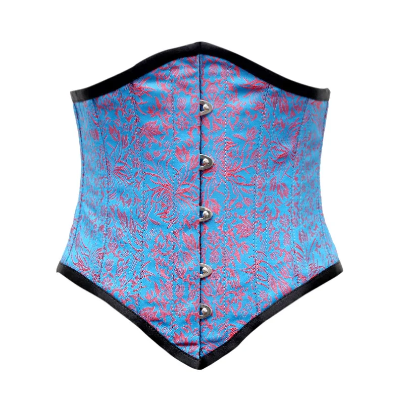 Gallie Red Turquoise Brocade Underbust Corset