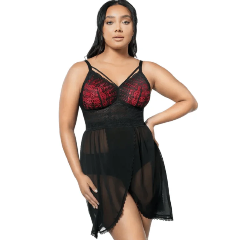 Mia Chemise PS5959 Black/Red