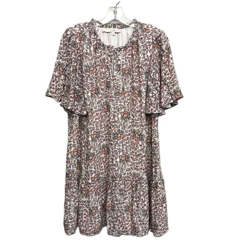 Floral Print Dress Casual Short By Loft, Size: S