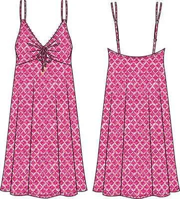 Tommy Bahama Island Cays Shell V Neck Spa Dress Cover Up - Passion Pink*