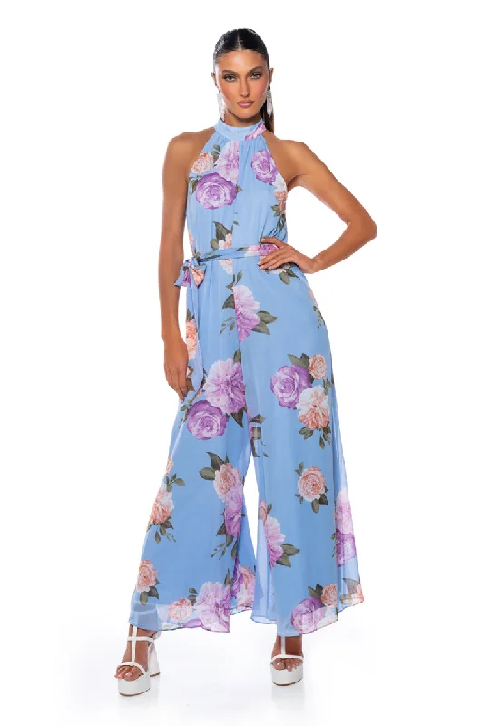 ZOEY HIGH NECK FLORAL JUMPSUIT