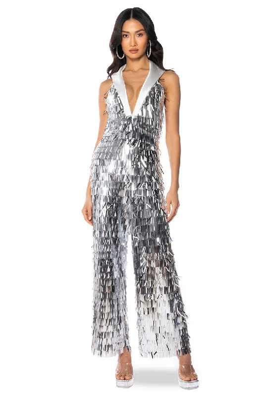 LILA DISCO VIBES SEQUIN JUMPSUIT