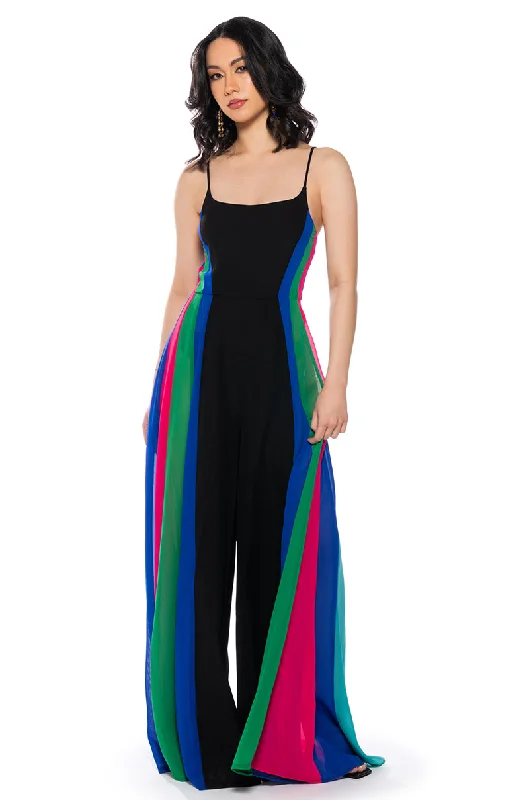 MIMI COLORBLOCKED SCOOP NECK JUMPSUIT