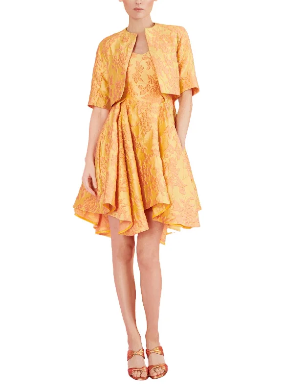 Mimosa Jacquard Dress With Jacket In Dijon