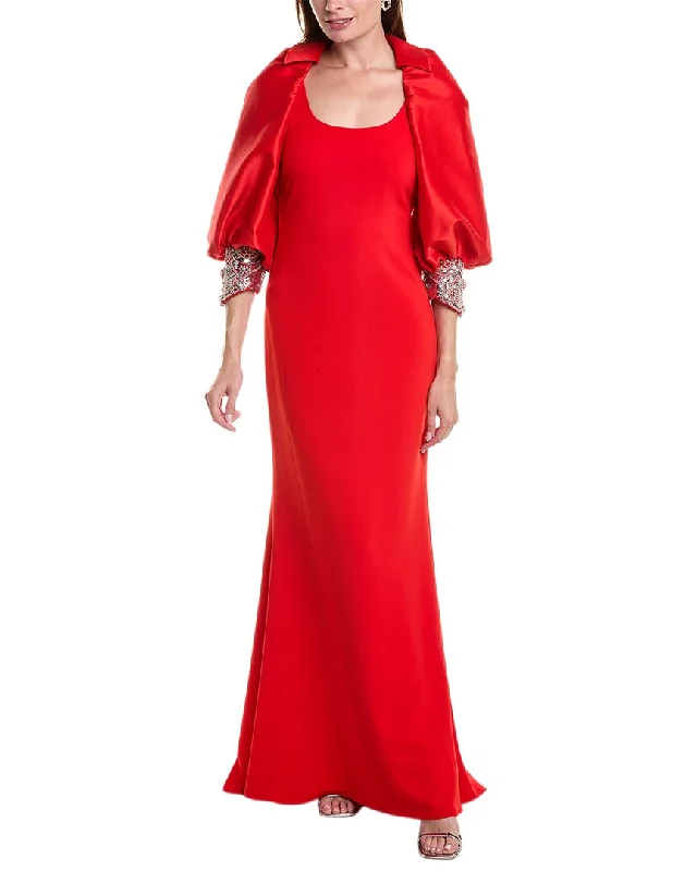 Badgley Mischka 2pc Crop Jacket & Gown Set