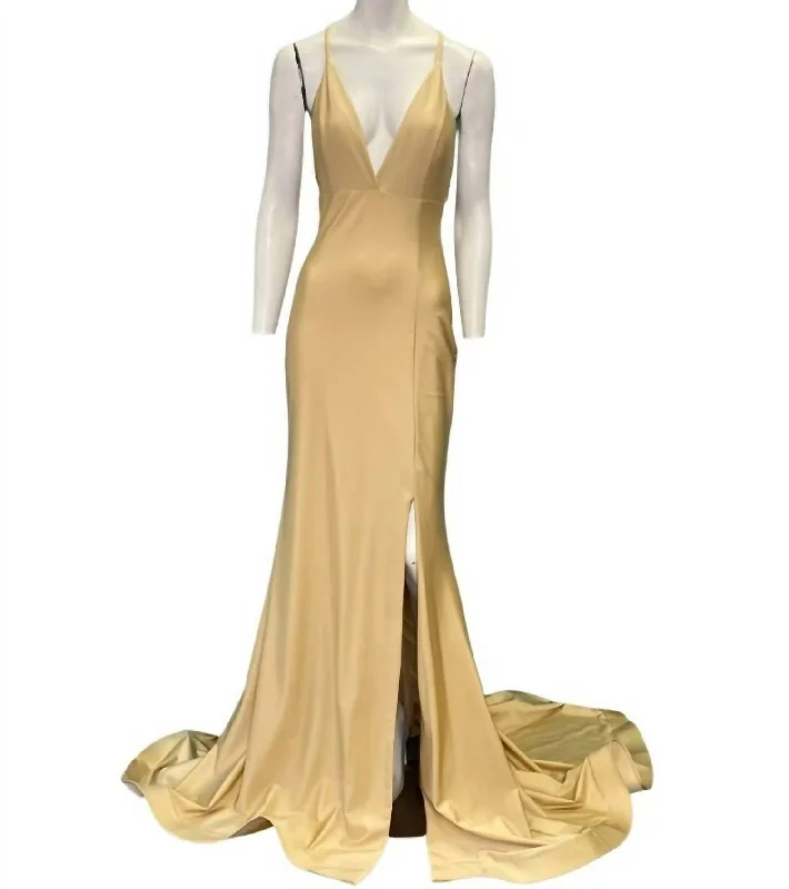 Evening Gown In Toffee