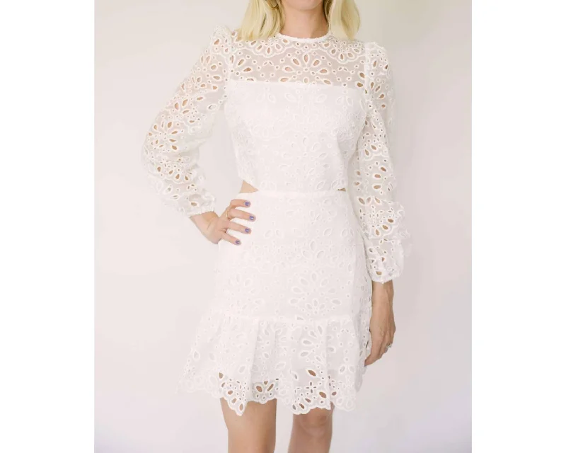 Faith Cut Out Mini Dress In White