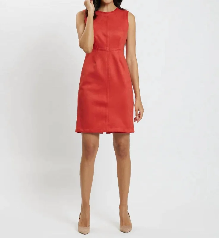 Julia Dress Faux Suede Mini Dress In Paprika