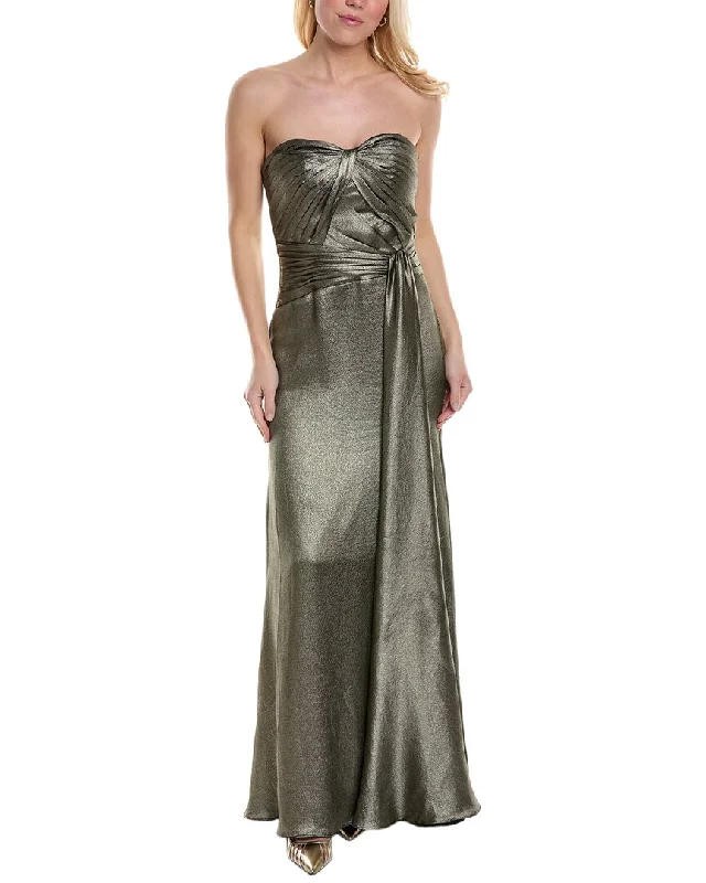 Theia Hammered Satin Gown