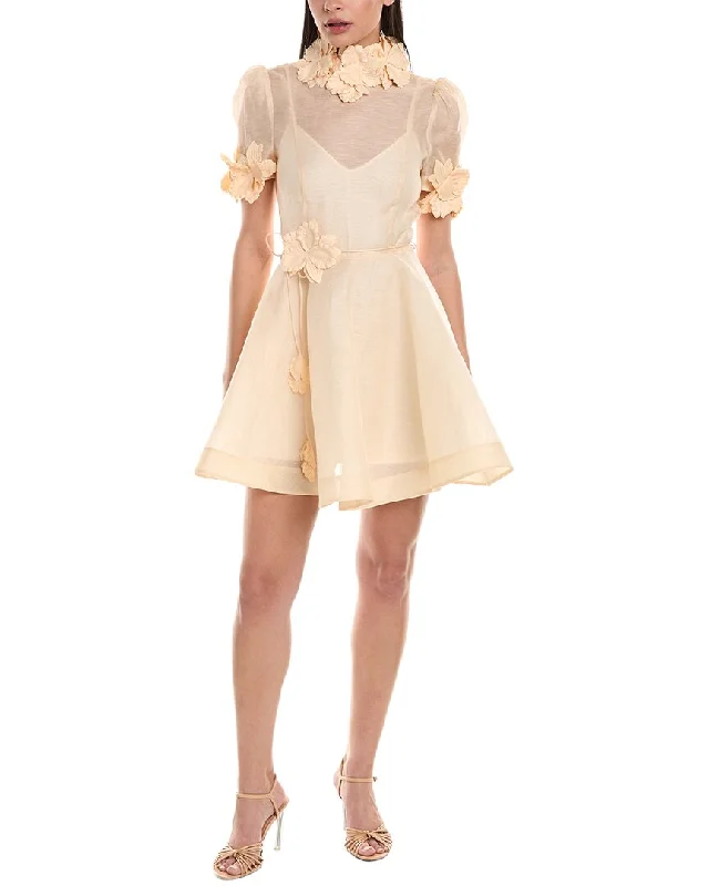 Zimmermann Luminosity Liftoff Linen & Silk-Blend Mini Dress