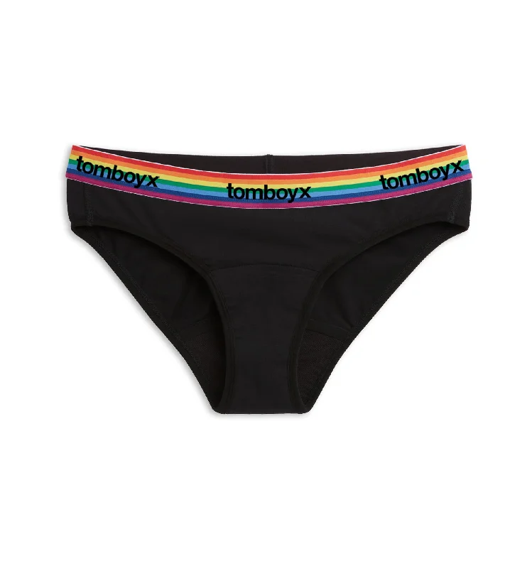 First Line Period Bikini - Black Rainbow Logo