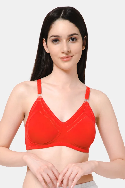 High Coverage Intimacy Nursing Bra - Maternity Bra - Fiery Red - FB07