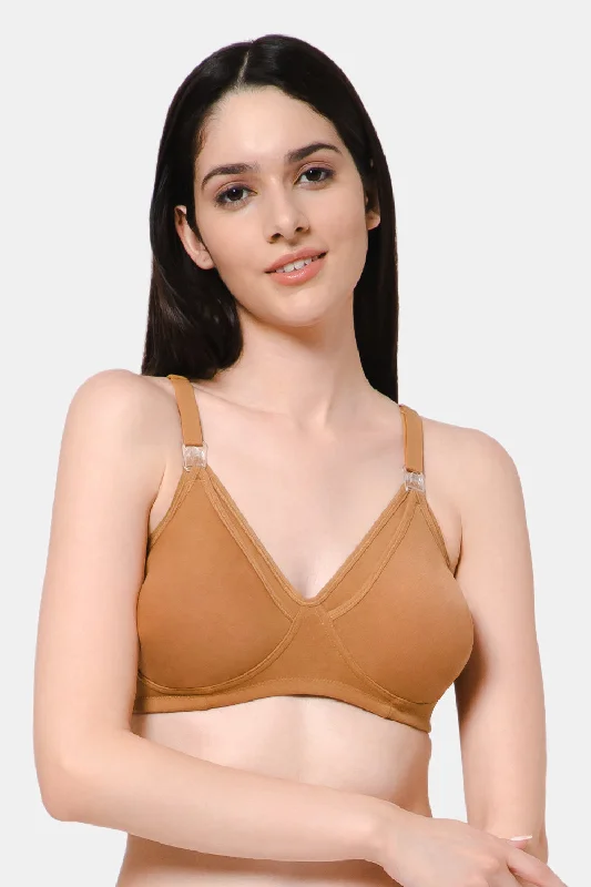 Moisture absorbent Cotton Blend Medium Coverage Non-Padded Intimacy Nursing Bra - FB909