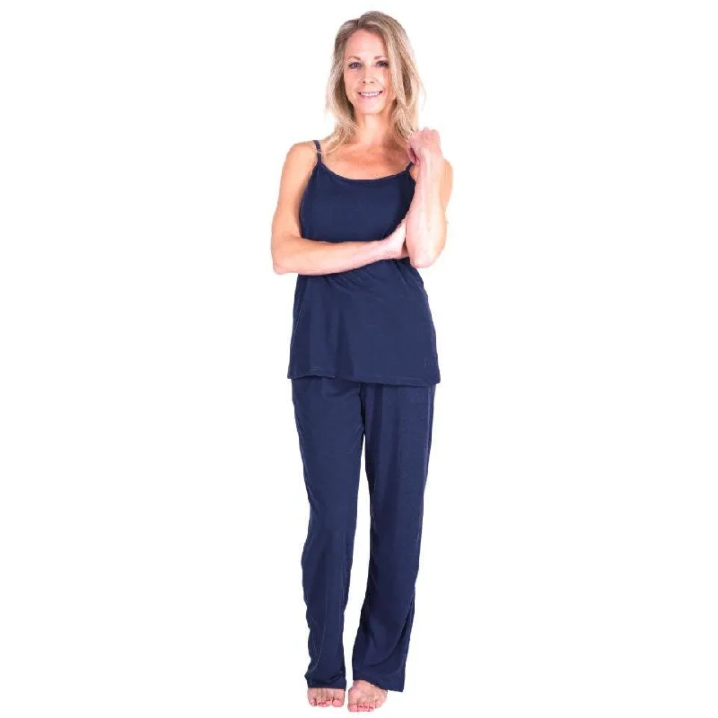 Women's Moisture Wicking Cami Long Drawstring Pant Pajama Set