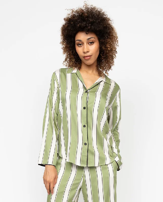 Nancy Womens Printed Stripe Pyjama Top