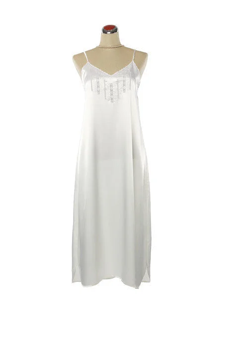 Silk Satin Candy Nightdress - Winter White