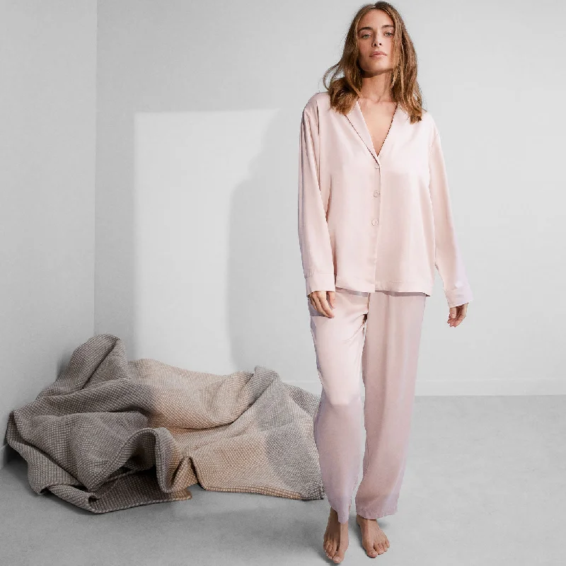 Washable Silk Long Sleeve Pant Set